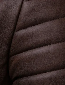 Outlet OUKU Men's Faux Leather Jacket Transition Jacket Biker Jacket Motorcycle Jacket Vacation Daily Windproof Warm Pocket Fall & Winter Plain Fashion Classic Lapel Regular Faux Leather Black Red Coffee Jacket