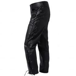 OUKU Men's Faux Leather Pants Casual Pants Straight Leg Solid Colored Sports Full Length Casual Nightclub Clubwear Streetwear Casual Black Wine Inelastic