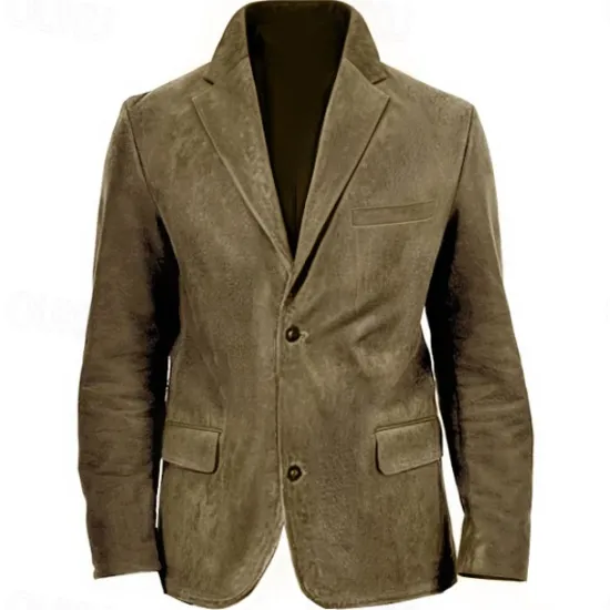 Outlet OUKU Men's Faux Suede Jacket Faux Suede Blazer Business Cocktail Party Wedding Party Fashion Casual Fall / Winter Polyester Faux Suede Plain Pocket Buttons Comfortable Single Breasted Blazer Dark Navy