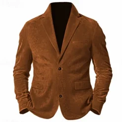 Discount OUKU Men's Faux Suede Jacket Faux Suede Blazer Business Cocktail Party Wedding Party Fashion Casual Fall / Winter Polyester Faux Suede Plain Pocket Buttons Comfortable Single Breasted Blazer Brown Green