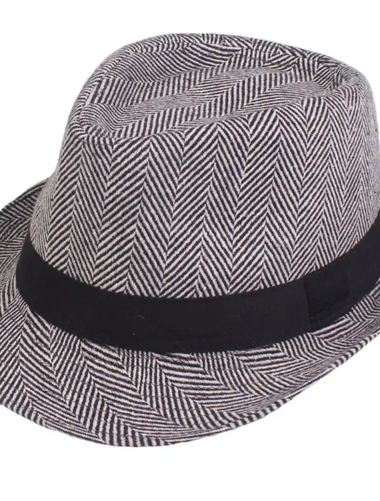 Hot OUKU Men's Fedora Hat Panama Hat khaki Light Grey Cotton Streetwear Stylish 1920s Fashion Outdoor Daily Going out Graphic Prints Sunscreen