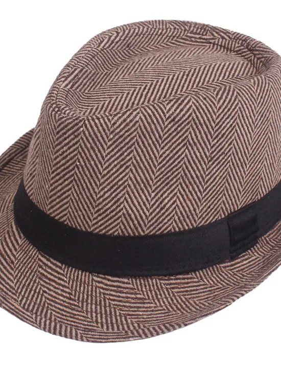 Hot OUKU Men's Fedora Hat Panama Hat khaki Light Grey Cotton Streetwear Stylish 1920s Fashion Outdoor Daily Going out Graphic Prints Sunscreen