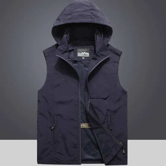 Online OUKU Men's Fishing Vest Hiking Vest Sleeveless Jacket Coat Top Outdoor Breathable Quick Dry Ultraviolet Resistant Multi Pockets Pocket Basic POLY Black Army Green Khaki Fishing Climbing Beach