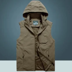 Online OUKU Men's Fishing Vest Hiking Vest Sleeveless Jacket Coat Top Outdoor Breathable Quick Dry Ultraviolet Resistant Multi Pockets Pocket Basic POLY Black Army Green Khaki Fishing Climbing Beach