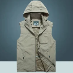 Online OUKU Men's Fishing Vest Hiking Vest Sleeveless Jacket Coat Top Outdoor Breathable Quick Dry Ultraviolet Resistant Multi Pockets Pocket Basic POLY Black Army Green Khaki Fishing Climbing Beach