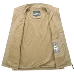 Discount OUKU Men's Fishing Vest Hiking Vest Work Vest Sleeveless Vest / Gilet Jacket Top Outdoor Breathable Quick Dry Lightweight Sweat wicking Military color Blue khaki Fishing Climbing Camping / Hiking / Caving