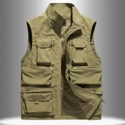 OUKU Men's Fishing Vest Hiking Vest Vest / Gilet Top Outdoor Breathable Water Resistant Quick Dry Lightweight Black Grey khaki Climbing Camping / Hiking / Caving / Military / Multi Pockets
