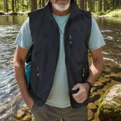 Discount OUKU Men's Fishing Vest Hiking All Seasons Nylon Waterproof Quick Dry Solid Color Black Army Green Red Royal Blue Vest