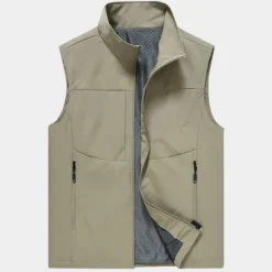 Best OUKU Men's Fishing Vest Hiking Vest Sleeveless Outerwear Top Outdoor Breathable Quick Dry Multi Pockets Lightweight Pocket Buckle Chinlon Black Cream Army Green Work Fishing Climbing