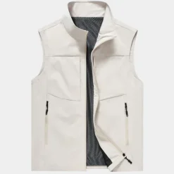 Best OUKU Men's Fishing Vest Hiking Vest Sleeveless Outerwear Top Outdoor Breathable Quick Dry Multi Pockets Lightweight Pocket Buckle Chinlon Black Cream Army Green Work Fishing Climbing