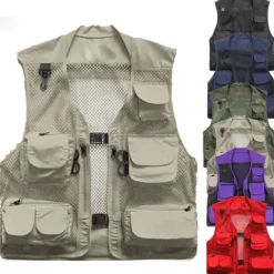 Outlet OUKU Men's Fishing Vest Hiking Vest Work Vest Outdoor Multi-Pockets Quick Dry Lightweight Breathable Autumn / Fall Spring Summer Vest / Gilet Mesh Camping / Hiking Hunting Fishing Blue khaki Green