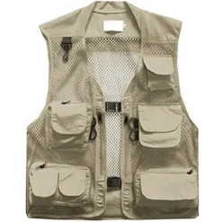 Outlet OUKU Men's Fishing Vest Hiking Vest Work Vest Outdoor Multi-Pockets Quick Dry Lightweight Breathable Autumn / Fall Spring Summer Vest / Gilet Mesh Camping / Hiking Hunting Fishing Blue khaki Green