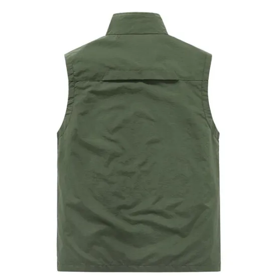 Hot OUKU Men's Fishing Vest Hiking Vest Top Outdoor Breathable Quick Dry Multi Pockets Black khaki Dark Blue Fishing Climbing Camping / Hiking / Caving
