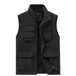 Hot OUKU Men's Fishing Vest Hiking Vest Top Outdoor Breathable Quick Dry Multi Pockets Black khaki Dark Blue Fishing Climbing Camping / Hiking / Caving