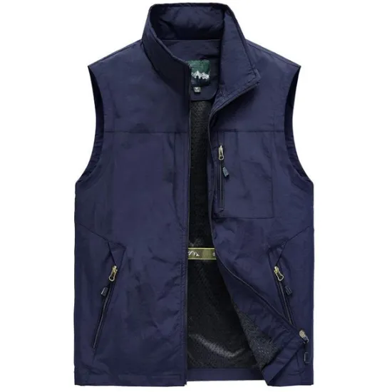 OUKU Men's Fishing Vest Hiking Vest Top Outdoor Breathable Water Resistant Quick Dry Zipper Pocket Mesh Polyester Black Grey khaki Fishing Climbing Camping / Hiking / Caving / Lightweight / Multi Pockets