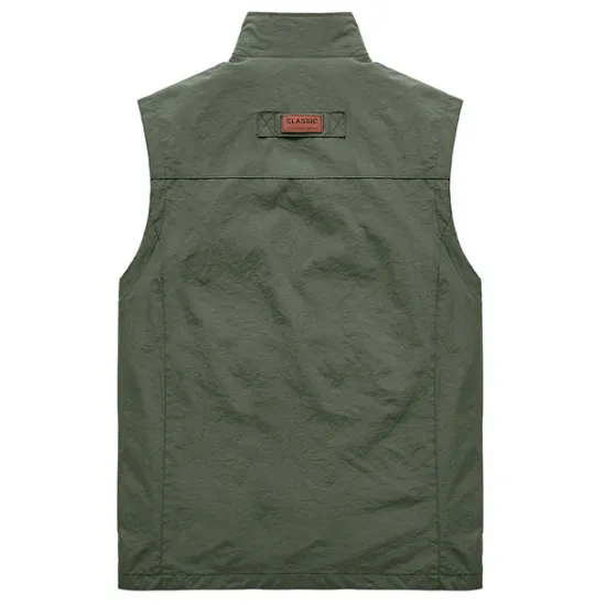 OUKU Men's Fishing Vest Hiking Vest Top Outdoor Breathable Water Resistant Quick Dry Zipper Pocket Mesh Polyester Black Grey khaki Fishing Climbing Camping / Hiking / Caving / Lightweight / Multi Pockets