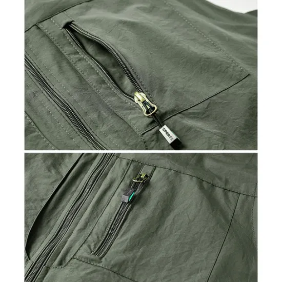 OUKU Men's Fishing Vest Hiking Vest Top Outdoor Breathable Water Resistant Quick Dry Zipper Pocket Mesh Polyester Black Grey khaki Fishing Climbing Camping / Hiking / Caving / Lightweight / Multi Pockets