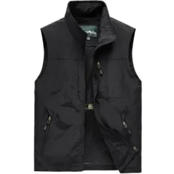 OUKU Men's Fishing Vest Hiking Vest Top Outdoor Breathable Water Resistant Quick Dry Zipper Pocket Mesh Polyester Black Grey khaki Fishing Climbing Camping / Hiking / Caving / Lightweight / Multi Pockets