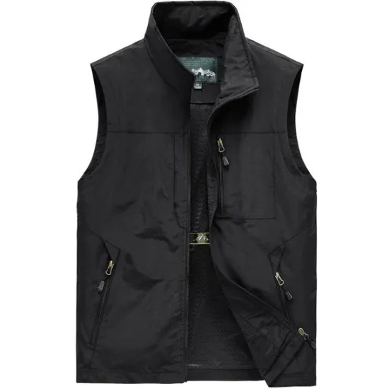 OUKU Men's Fishing Vest Hiking Vest Top Outdoor Breathable Water Resistant Quick Dry Zipper Pocket Mesh Polyester Black Grey khaki Fishing Climbing Camping / Hiking / Caving / Lightweight / Multi Pockets