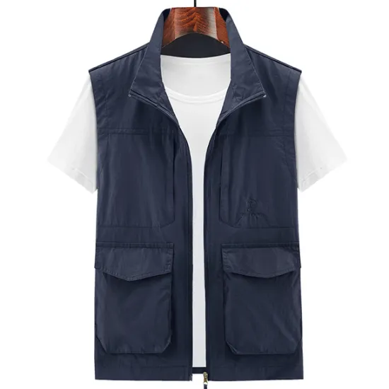 Outlet OUKU Men's Fishing Vest Hiking Vest Top Outdoor Breathable Water Resistant Zipper Pocket Multi Pockets Polyester Army Green Khaki Dark Blue Fishing Climbing