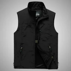 Discount OUKU Men's Fishing Vest Military Tactical Vest Hiking Vest Sleeveless Vest / Gilet Jacket Top Outdoor Breathable Quick Dry Lightweight Multi Pockets Summer Back Venting Design Chinlon Dark Grey Black Army