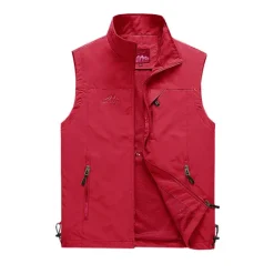 Discount OUKU Men's Fishing Vest Military Tactical Vest Hiking Vest Sleeveless Vest / Gilet Jacket Top Outdoor Breathable Quick Dry Lightweight Multi Pockets Summer Back Venting Design Chinlon Dark Grey Black Army