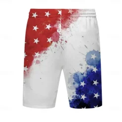 Best OUKU Men's Flag American Flag National Flag Swim Trunks Swim Shorts Board Shorts Mid Waist Fashion Streetwear Designer Casual Daily Holiday Pocket Drawstring Elastic Waist Designer Clothing Apparel