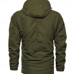 OUKU Men's Flag American US Flag Outdoor Jacket Coat Hoodie Jacket Tactical Practical Waterproof Casual Sports Outdoor Daily Wear Zip Front Adjustable Drawstring Hood Graphic Fall Winter Standing Collar