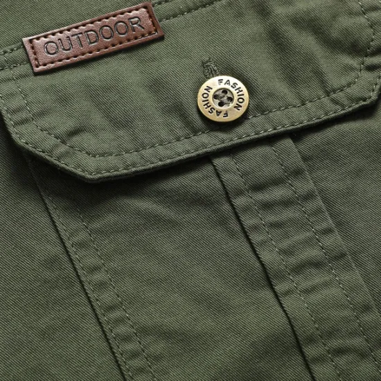New OUKU Men's Flag American US Flag Letter Printed Work Shirt Western Shirt Cargo Shirt Short Sleeve Western Style Tactical Fashion Casual Going out Summer Turndown Buttons Print Black Army Green Khaki Dark