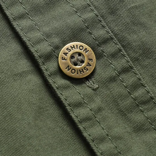 New OUKU Men's Flag American US Flag Letter Printed Work Shirt Western Shirt Cargo Shirt Short Sleeve Western Style Tactical Fashion Casual Going out Summer Turndown Buttons Print Black Army Green Khaki Dark