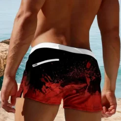 OUKU Men's Flag Football European pattern Swim Shorts Board Shorts Swimming Trunks Mid Waist Fashion Designer Surfing Holiday Beach Pocket Drawstring Elastic Waist Designer Clothing Apparel