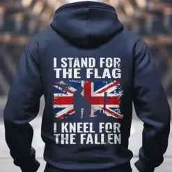 Sale OUKU Men's Flag UK Hoodies Sweatshirt Fashion Long Sleeve Crew Neck Holiday Streetwear Black Blue Drawstring 3D Fall Winter Designer