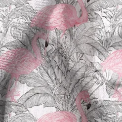 OUKU Men's Flamingo Bird Palm Leaf Shirt Summer Hawaiian Shirt Button Up Shirt Short Sleeve Hawaiian Resort Vacation Holiday Beach Wear Summer Spring Turndown 3D Print Collared Shirts Pink Blue Green