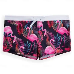 Online OUKU Men's Flamingo Bird Swim Trunks Swim Shorts Board Shorts Mid Waist Fashion Designer Surfing Holiday Beach Pocket Drawstring Elastic Waist Designer Clothing Apparel