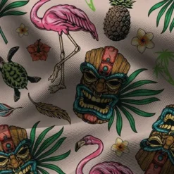 Best OUKU Men's Flamingo Mask Indian Culture Swim Trunks Swim Shorts Board Shorts Mid Waist Fashion Streetwear Designer Casual Daily Holiday Pocket Drawstring Elastic Waist Designer Clothing Apparel