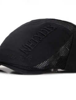 Clearance OUKU Men's Flat Cap Ascot Hat Newsboy Hat Black khaki Polyester Embroidery Fashion Casual Street Daily Color Block Letter Adjustable Sunscreen Breathable