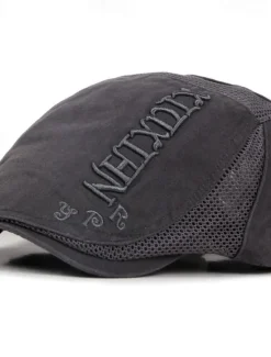 Clearance OUKU Men's Flat Cap Ascot Hat Newsboy Hat Black khaki Polyester Embroidery Fashion Casual Street Daily Color Block Letter Adjustable Sunscreen Breathable