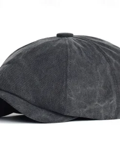 OUKU Men's Flat Cap Ascot Hat Newsboy Hat Black khaki Cotton Fashion Casual Street Daily Plain Adjustable Sunscreen Breathable
