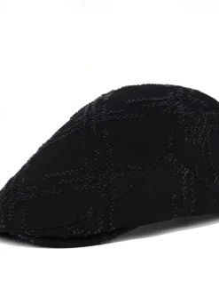 New OUKU Men's Flat Cap Ascot Hat Newsboy Hat Black Orange Cotton Fashion Casual Street Daily Plain Adjustable Sunscreen Breathable