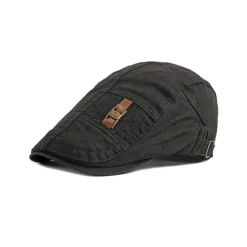 Best OUKU Men's Flat Cap Ascot Hat Newsboy Hat Black Dark Navy Cotton Fashion Streetwear Stylish 1920s Fashion Outdoor Daily Going out Plain Warm