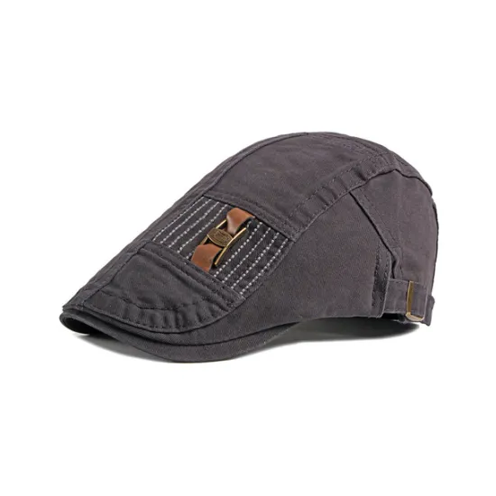 Best OUKU Men's Flat Cap Ascot Hat Newsboy Hat Black Dark Navy Cotton Fashion Streetwear Stylish 1920s Fashion Outdoor Daily Going out Plain Warm