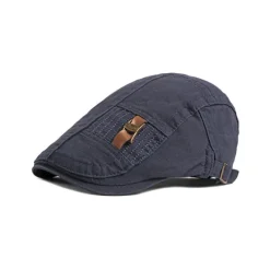 Best OUKU Men's Flat Cap Ascot Hat Newsboy Hat Black Dark Navy Cotton Fashion Streetwear Stylish 1920s Fashion Outdoor Daily Going out Plain Warm