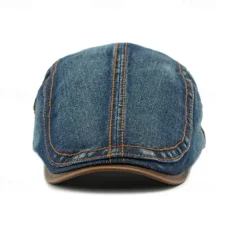 Outlet OUKU Men's Flat Cap Ascot Hat Newsboy Hat Black Navy Blue Denim Fashion Casual Street Daily Plain Adjustable Sunscreen Breathable