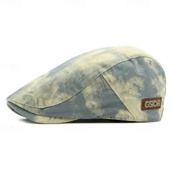 New OUKU Men's Flat Cap Ascot Hat Newsboy Hat Black Pink Cotton Fashion Casual Street Daily Tie Dye Adjustable Sunscreen Breathable