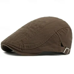 Outlet OUKU Men's Flat Cap Ascot Hat Newsboy Hat Black Navy Blue 100% Cotton Fashion Casual Street Daily Plain Adjustable Sunscreen Breathable