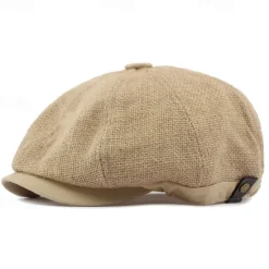 Online OUKU Men's Flat Cap Ascot Hat Newsboy Hat Black khaki Polyester Fashion Casual Street Daily Plain Adjustable Sunscreen Breathable