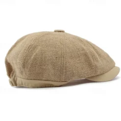 Online OUKU Men's Flat Cap Ascot Hat Newsboy Hat Black khaki Polyester Fashion Casual Street Daily Plain Adjustable Sunscreen Breathable