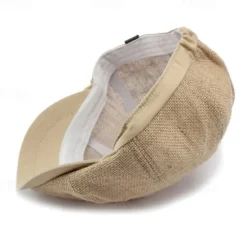 Online OUKU Men's Flat Cap Ascot Hat Newsboy Hat Black khaki Polyester Fashion Casual Street Daily Plain Adjustable Sunscreen Breathable