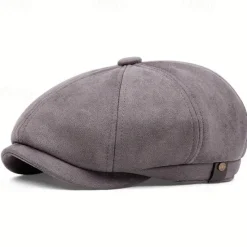 Hot OUKU Men's Flat Cap Ascot Hat Newsboy Hat Black Brown Polyester Fashion Casual Street Daily Plain Adjustable Sunscreen Breathable