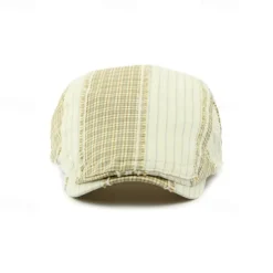 Outlet OUKU Men's Flat Cap Ascot Hat Newsboy Hat Black Red Cotton Fashion Casual Street Daily Plaid Adjustable Sunscreen Breathable